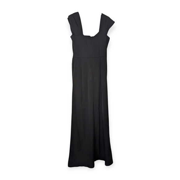 Tadashi Shoji Black Evening Gown Square Neckline Crystal Brooch MOTB MOTG - Picture 9 of 14